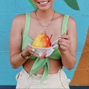 Aritzia green tie top